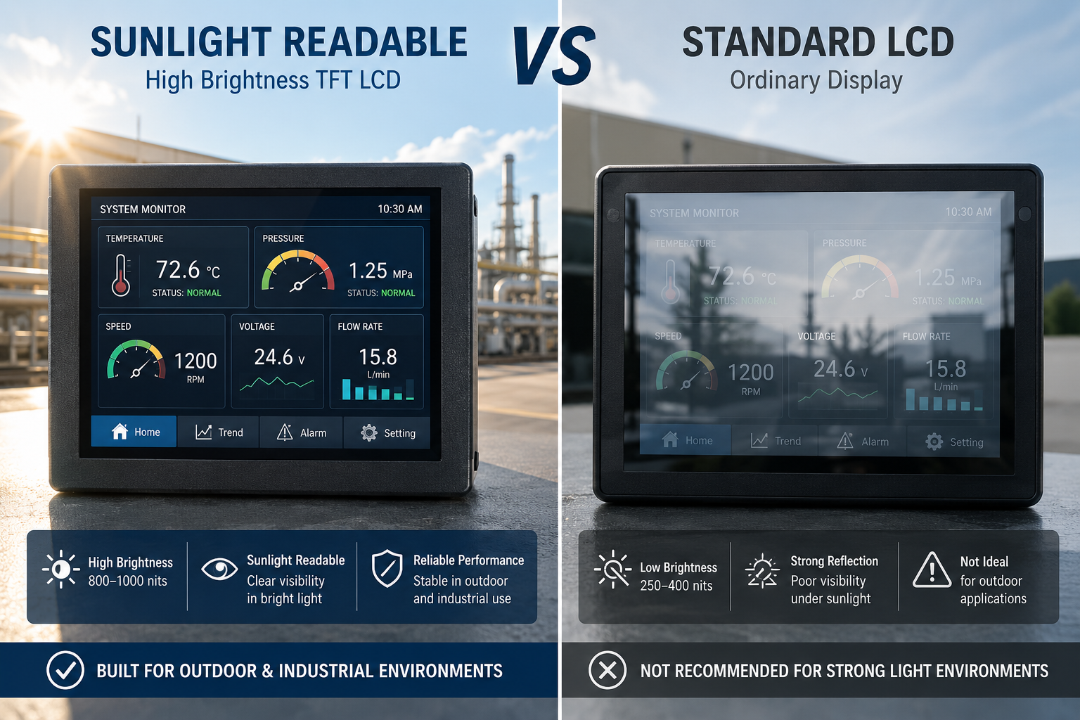 High Brightness TFT LCD: Why It Matters in Industrial Applications