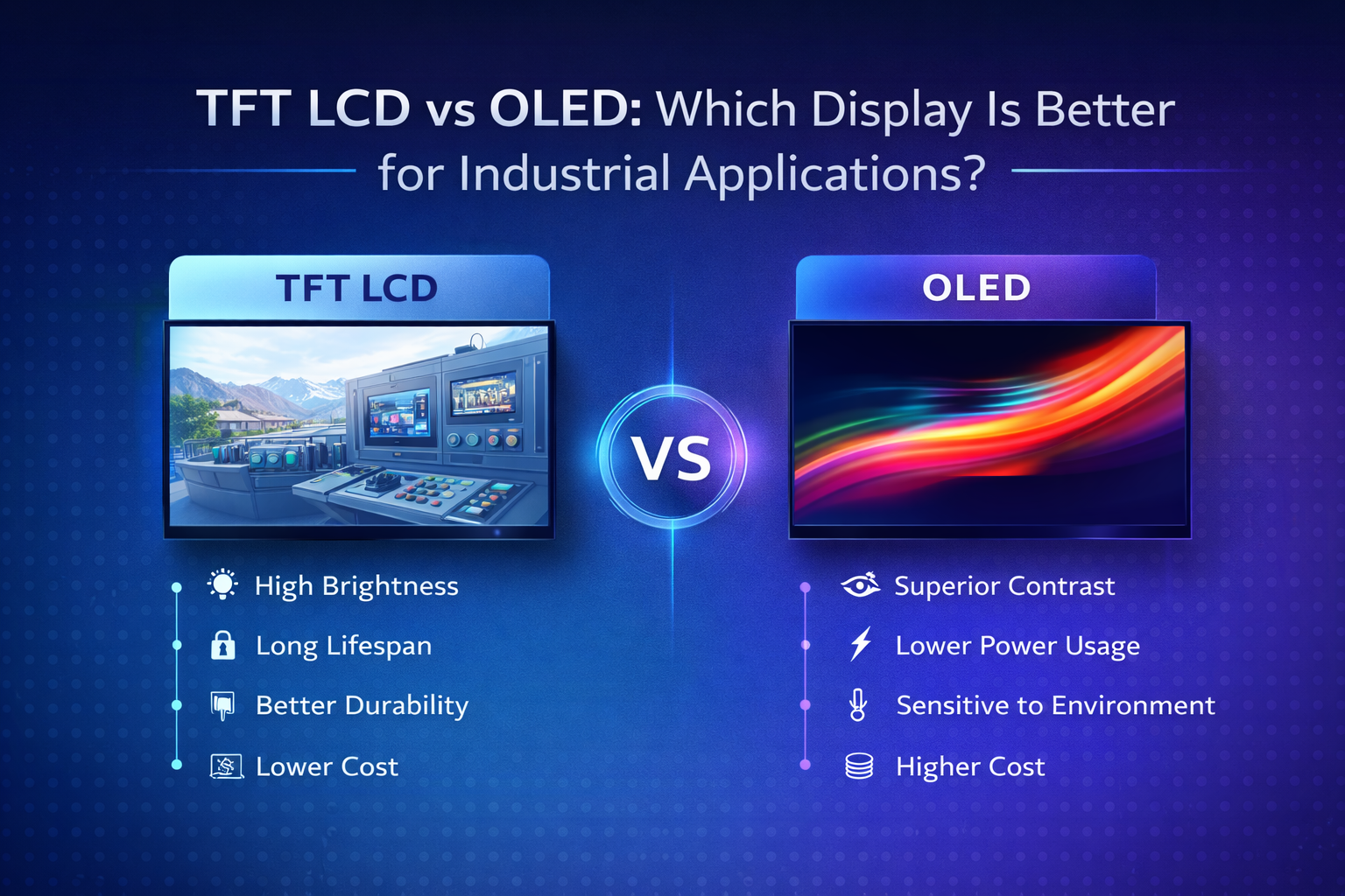 TFT LCD vs OLED: Which Display Is Better for Industrial Applications?