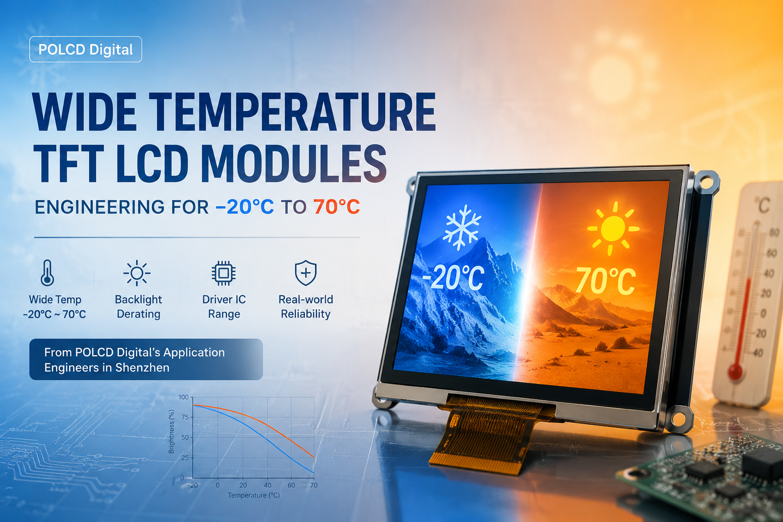 Wide Temperature TFT LCDs: How to Ensure Displays Work from −20°C to 70°C