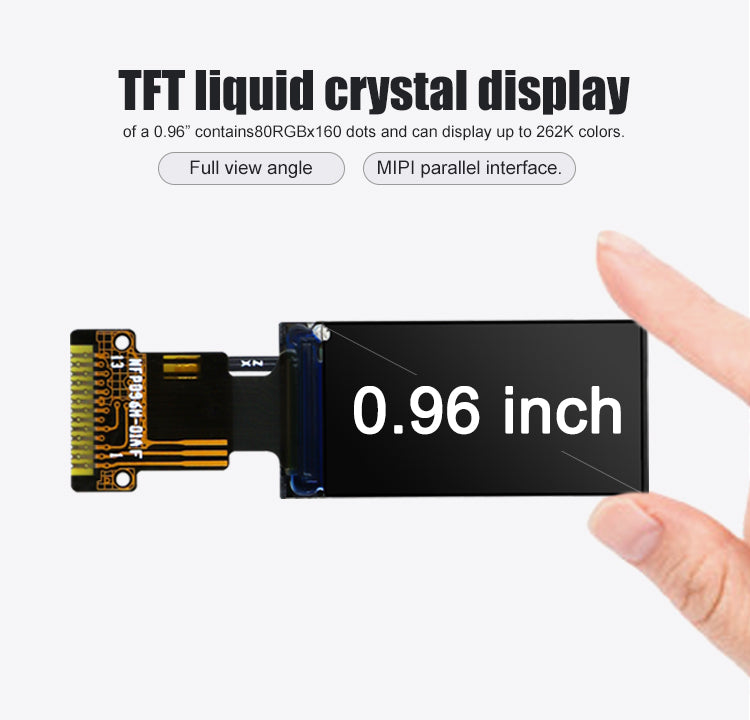 0.96 inch TFT LCD Display 80x160 Resolution SPI Interface for Wearable Devices P096H001