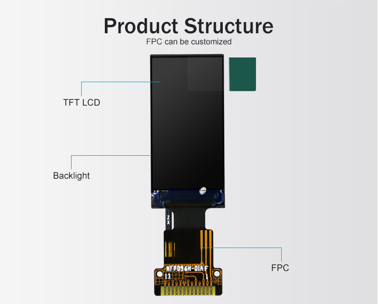 0.96 inch TFT LCD Display 80x160 Resolution SPI Interface for Wearable Devices P096H001