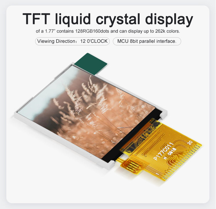 1,77 Zoll TFT LCD Display 128x160 Pixel MCU Schnittstelle P177C011