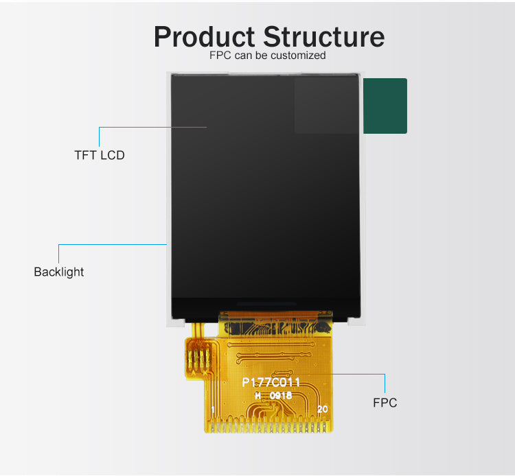 1,77 Zoll TFT LCD Display 128x160 Pixel MCU Schnittstelle P177C011