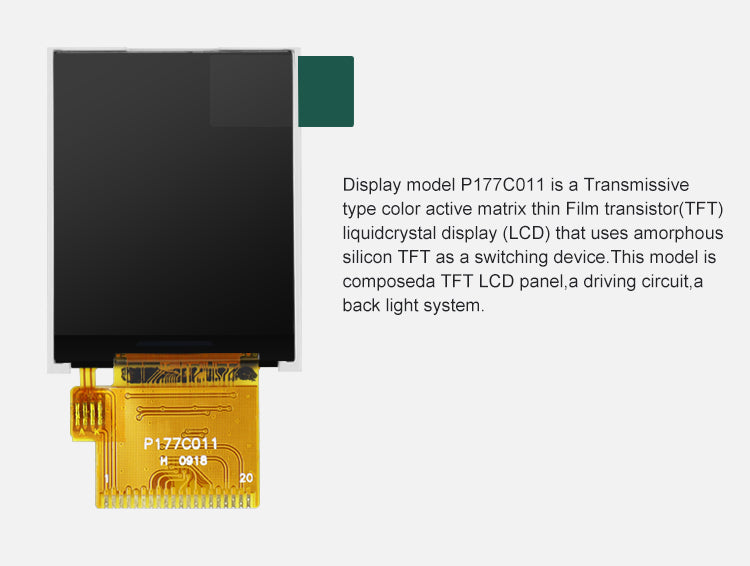 1,77 Zoll TFT LCD Display 128x160 Pixel MCU Schnittstelle P177C011