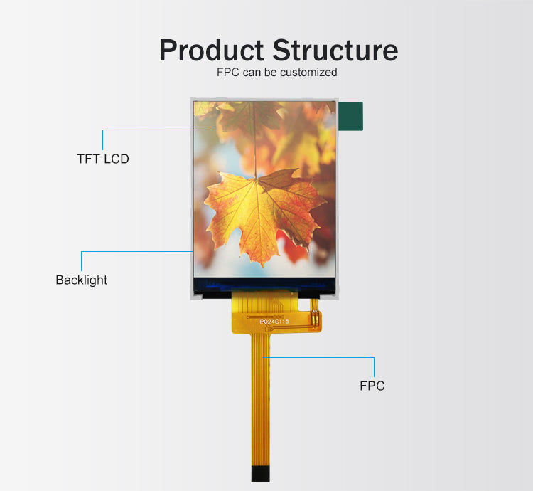 2.4 inch 240x320 TFT LCD Display Module - Custom FPC Supported