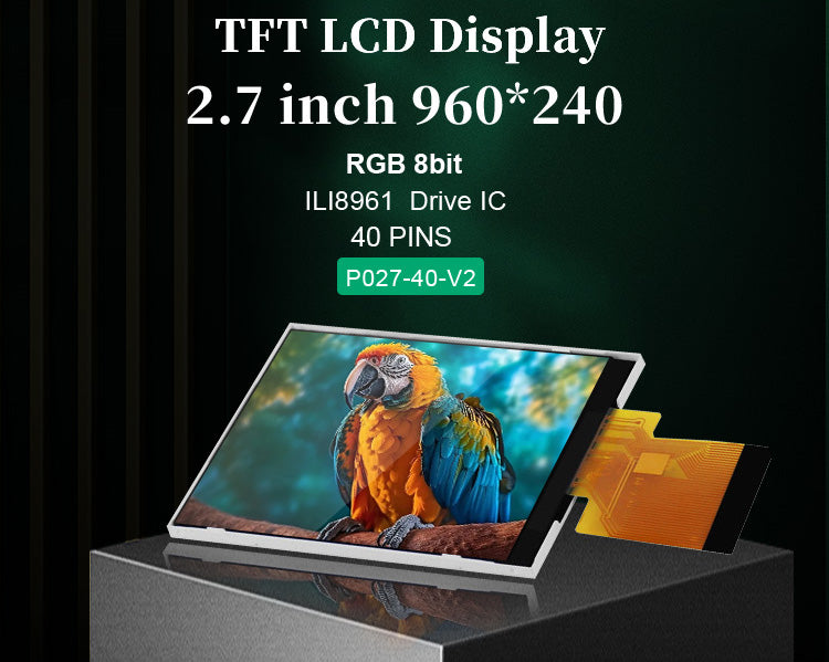 2.7 inch TFT LCD Module - Custom FPC & High Brightness OEM Service (960x240)