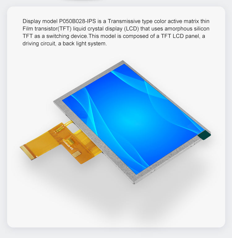 5.0 inch IPS TFT LCD Module 800x480 Pixels Display Screen P050B028-IPS