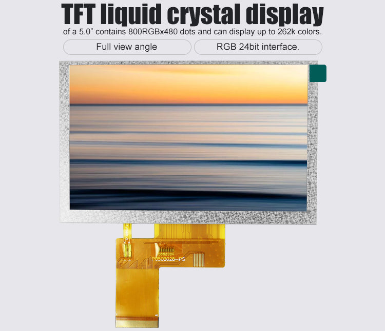5.0 inch IPS TFT LCD Module 800x480 Pixels Display Screen P050B028-IPS
