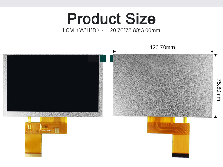 5.0 inch IPS TFT LCD Module 800x480 Pixels Display Screen P050B028-IPS