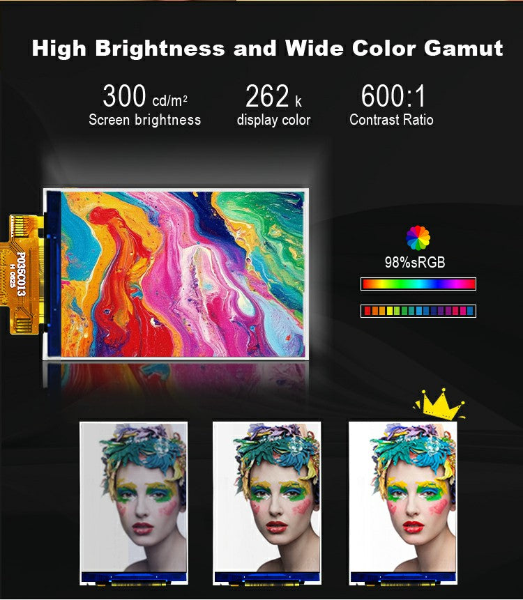 3.5 Inch IPS TFT LCD Display Module with Capacitive Touch Screen 320x480, MIPI Interface P035CTM098-IPS