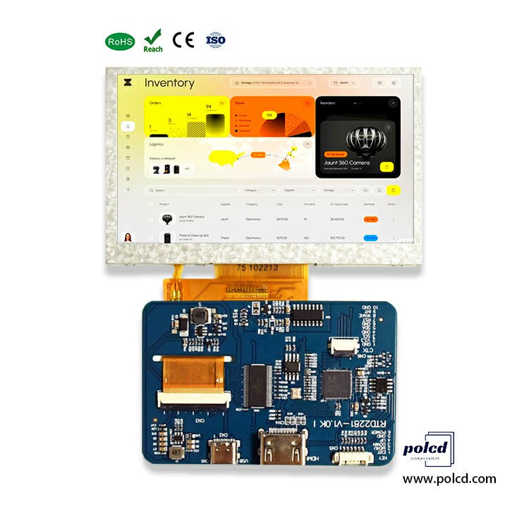 LCD Controller Board - Mini HDMI to 40-Pin FPC with Capacitive Touch Support for 4.3" TFT Panels RTD2281-V1.0JI