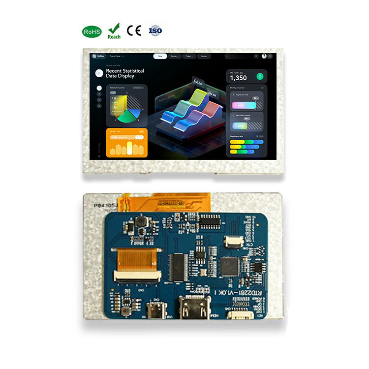 LCD Controller Board - Mini HDMI to 40-Pin FPC with Capacitive Touch Support for 4.3" TFT Panels RTD2281-V1.0JI