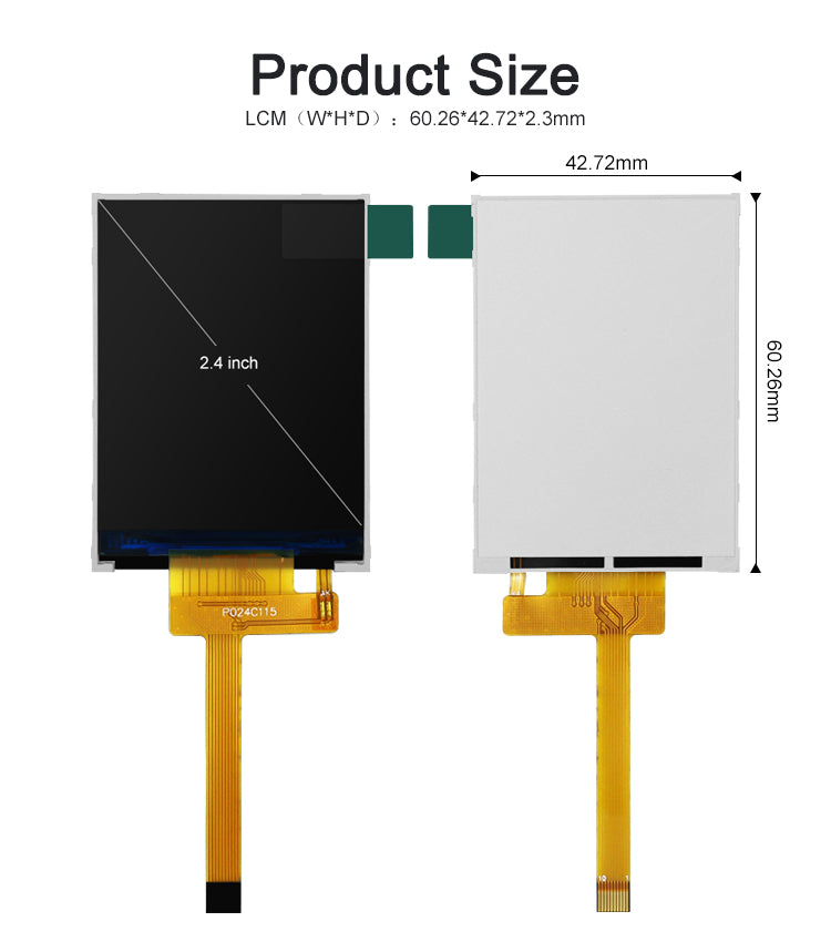 2.4 inch 240x320 TFT LCD Display Module - Custom FPC Supported