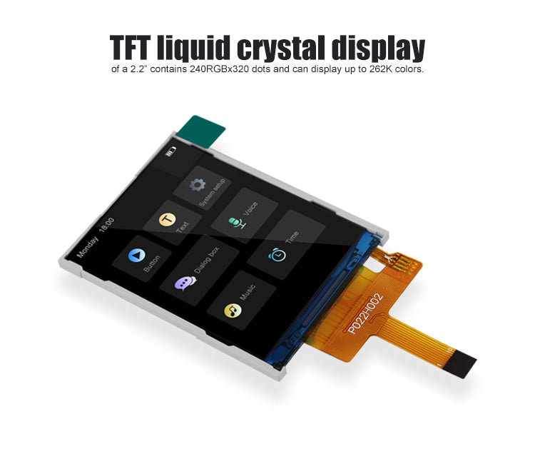 2,2 Zoll TFT-LCD-Modul 240x320 Auflösung SPI/MCU-Schnittstelle P022H002