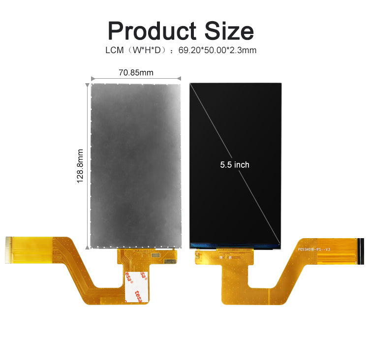 5.5 inch IPS TFT LCD Module 720x1280 Pixels Display Screen P055H018-IPS-V3